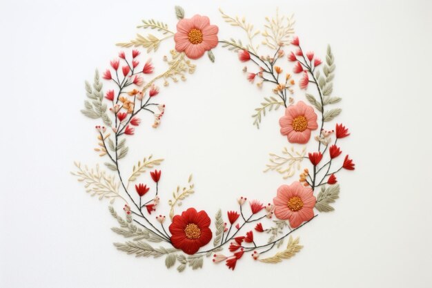 haftowana tkanina z kwiatowym wzorem